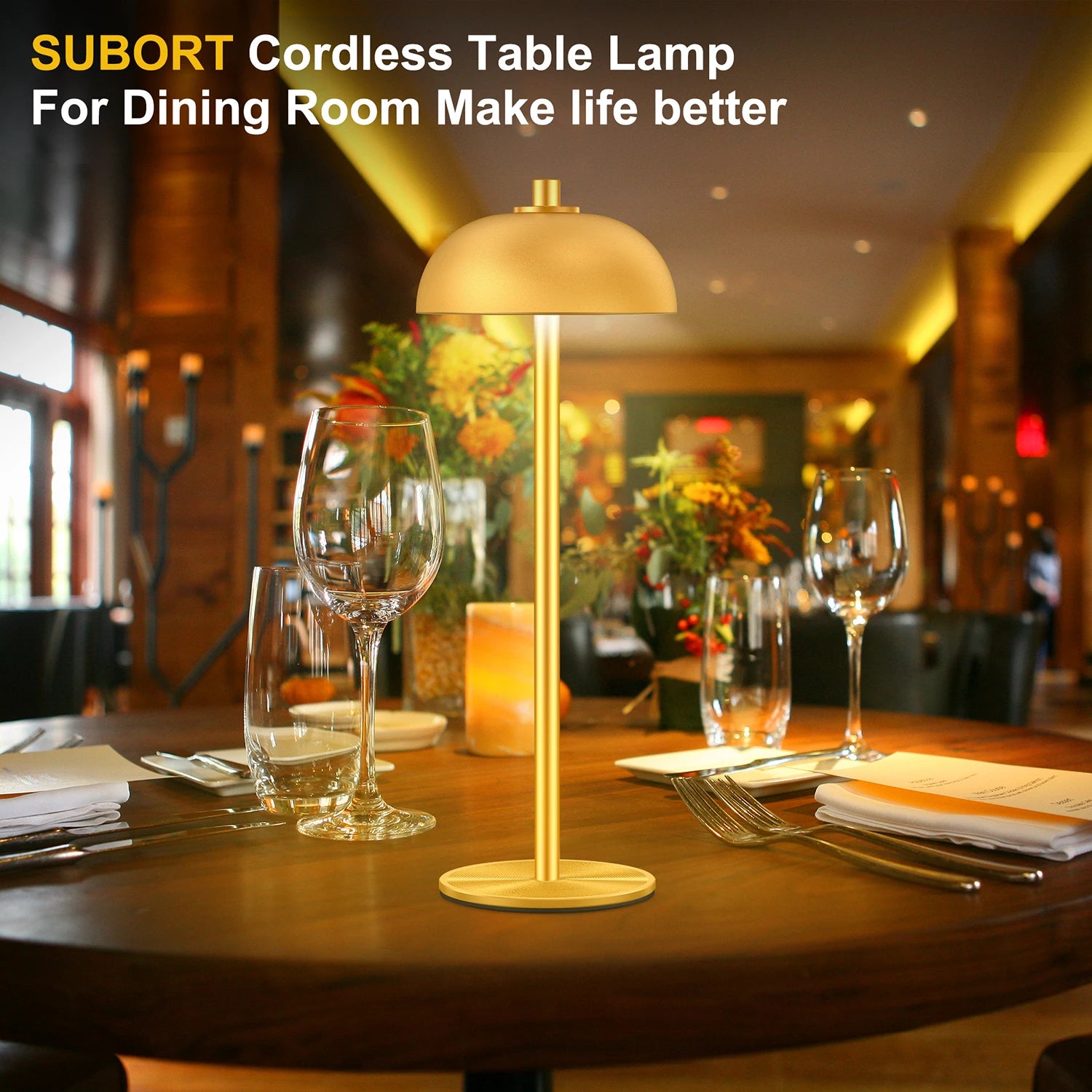 SkandiShop Table Lamp for Bedroom Rechargeable Wireless Touch Lamp